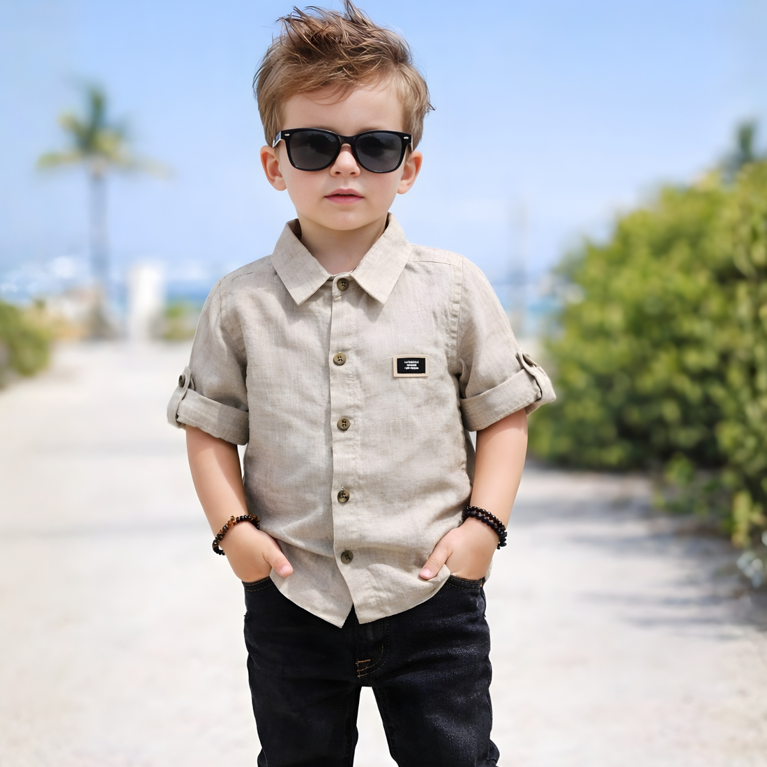 Boys Stylish Regular Fit Plain Shirt
