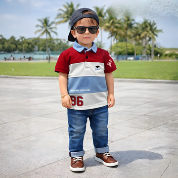 Stylish Boys Half Sleeve Collar T-Shirt