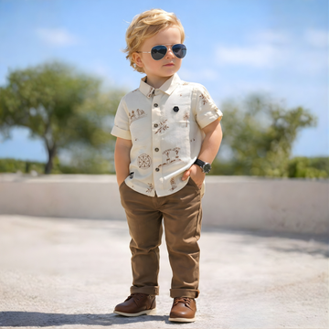 Boys Cotton Half Sleeve Shirt