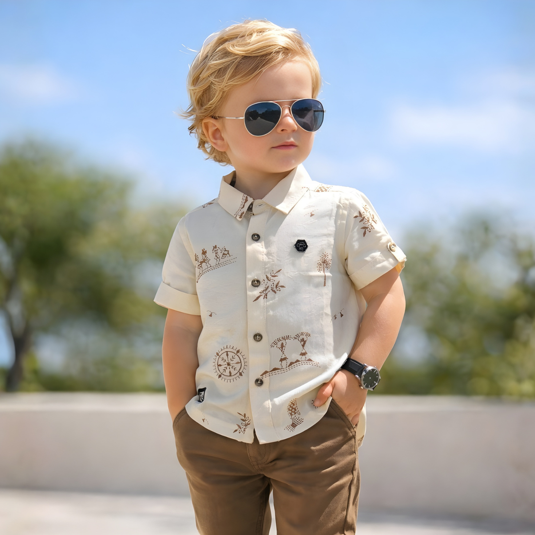 Boys Cotton Half Sleeve Shirt