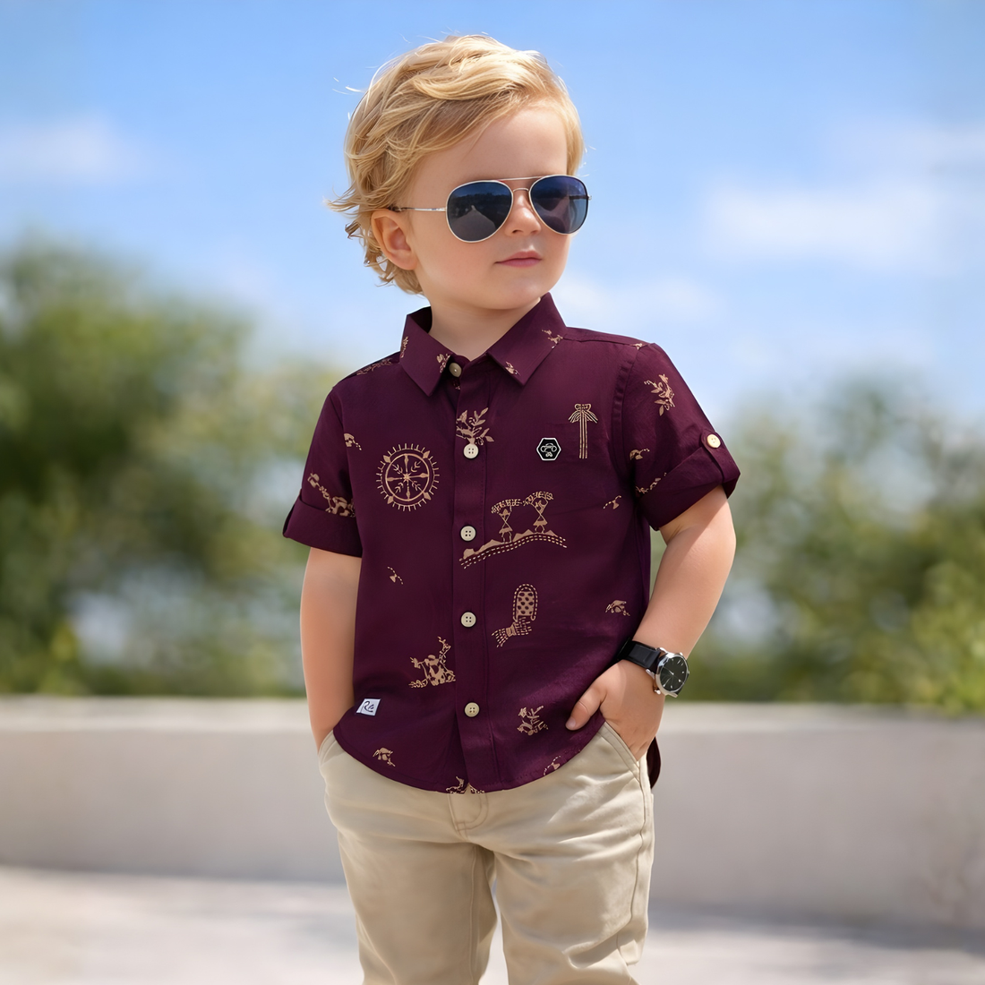 Boys Cotton Half Sleeve Shirt