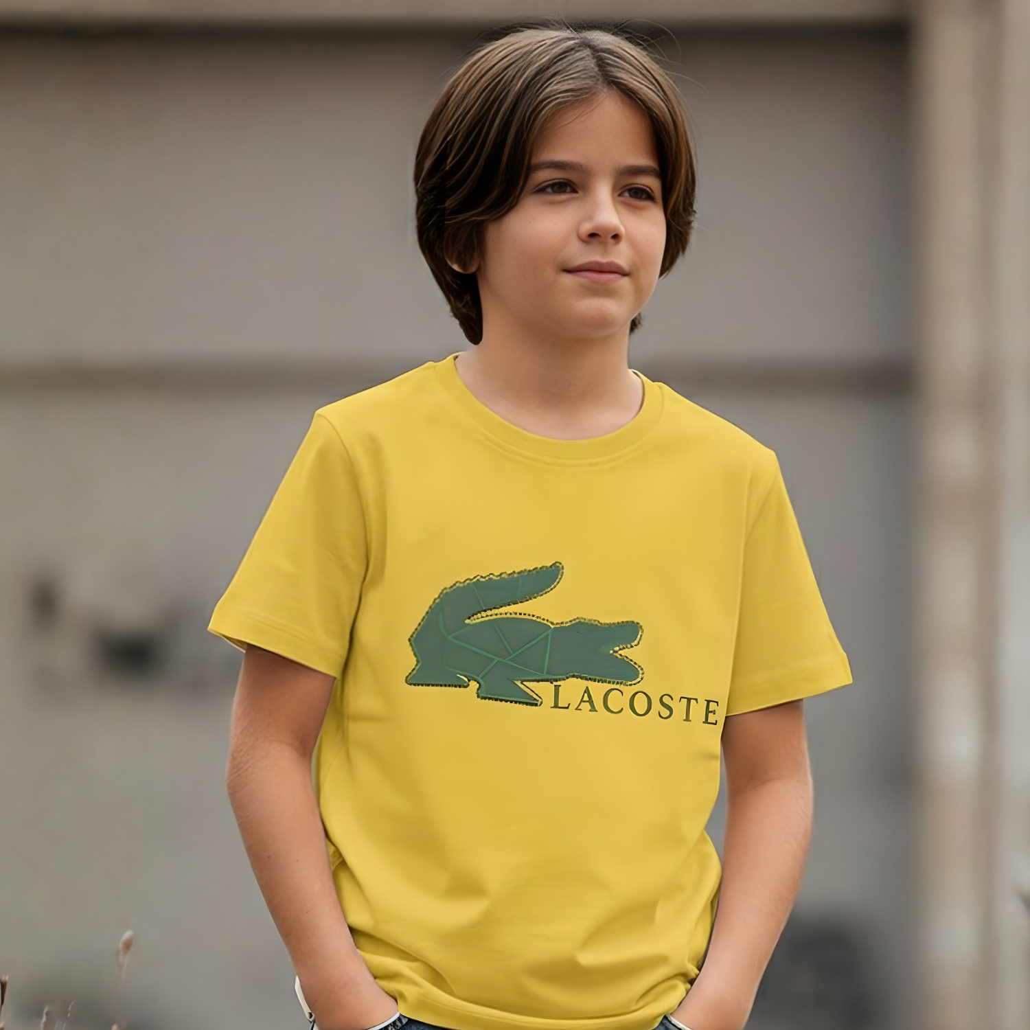 Boys Yellow Round Neck T-Shirt