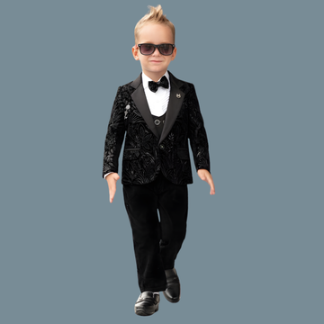 Classy Black Party Boys Coat Suit