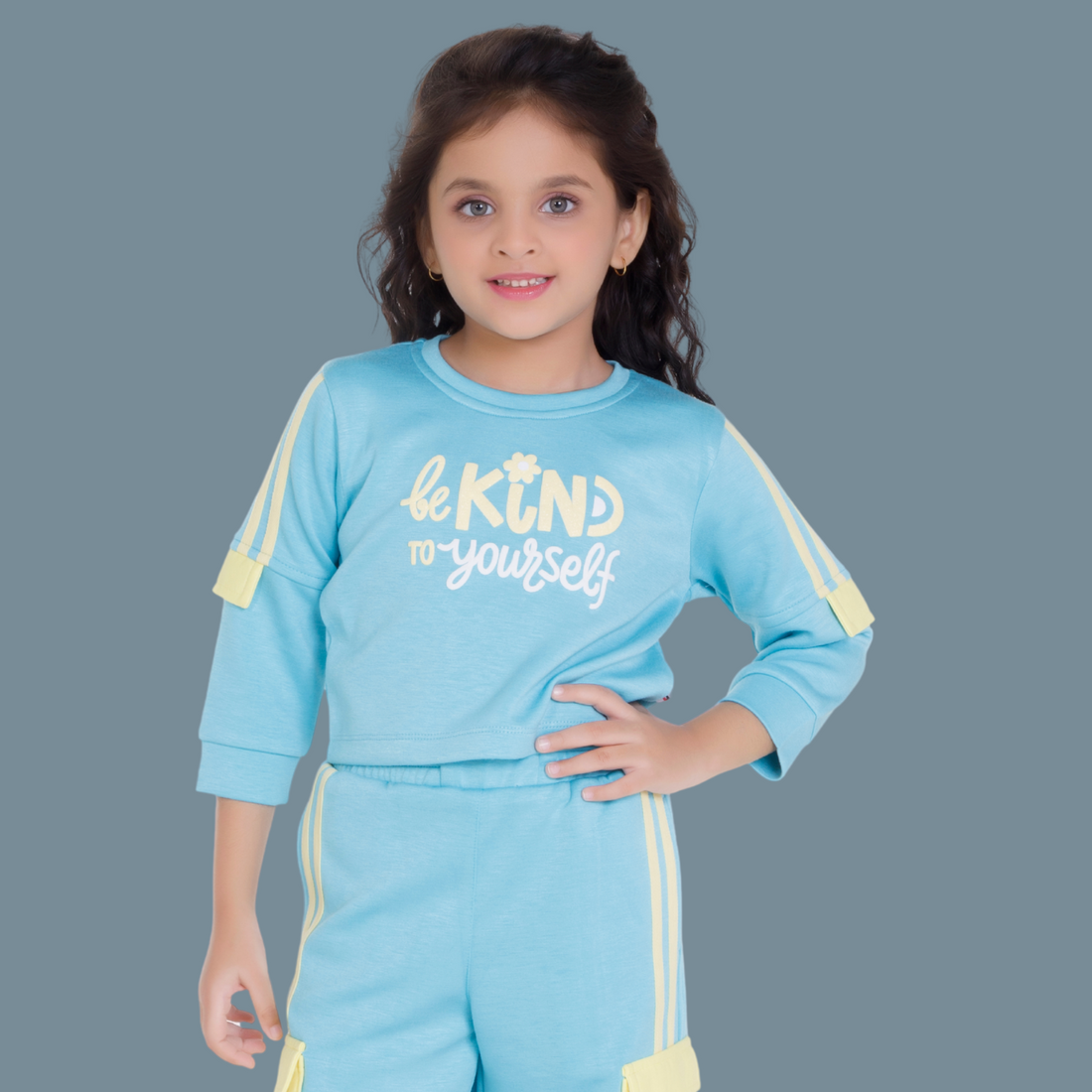 Stylish Blue Co ord Set Enhanced With Pocket For Girls