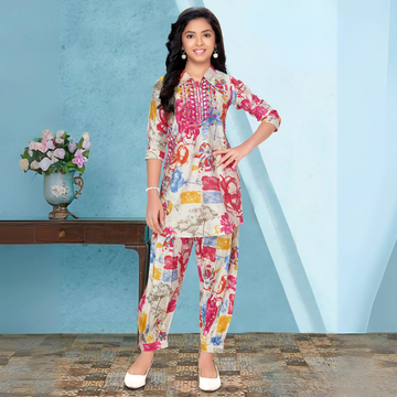 Pink Botanical Printed Co-Ord Set
