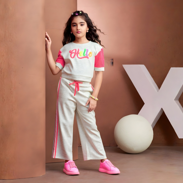 Wine Trendy Co-ord Set For Girls
