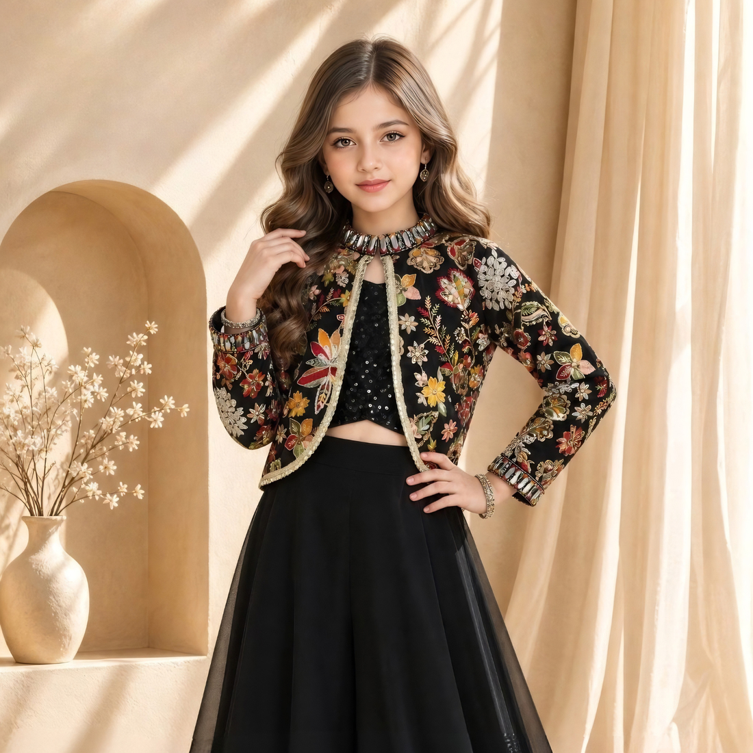 Girls Sharara Set for Festive Celebrations and Wedding Occasions