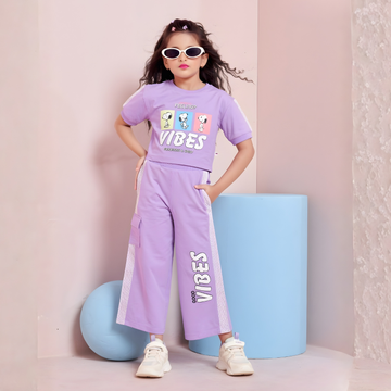 Stylish Purple Co-Ord Set For Girls