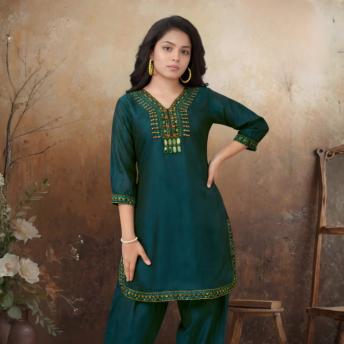 Girls Fashionable Gottapatti Afgani Salwar Suit