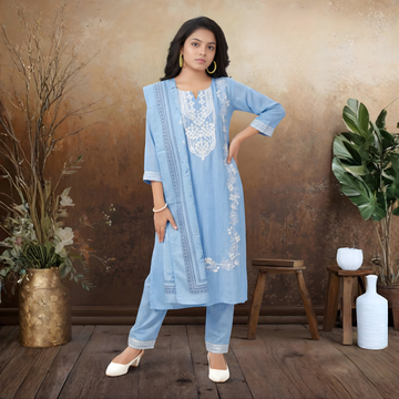 Trendy Girls Fashion Cotton Kurti Set