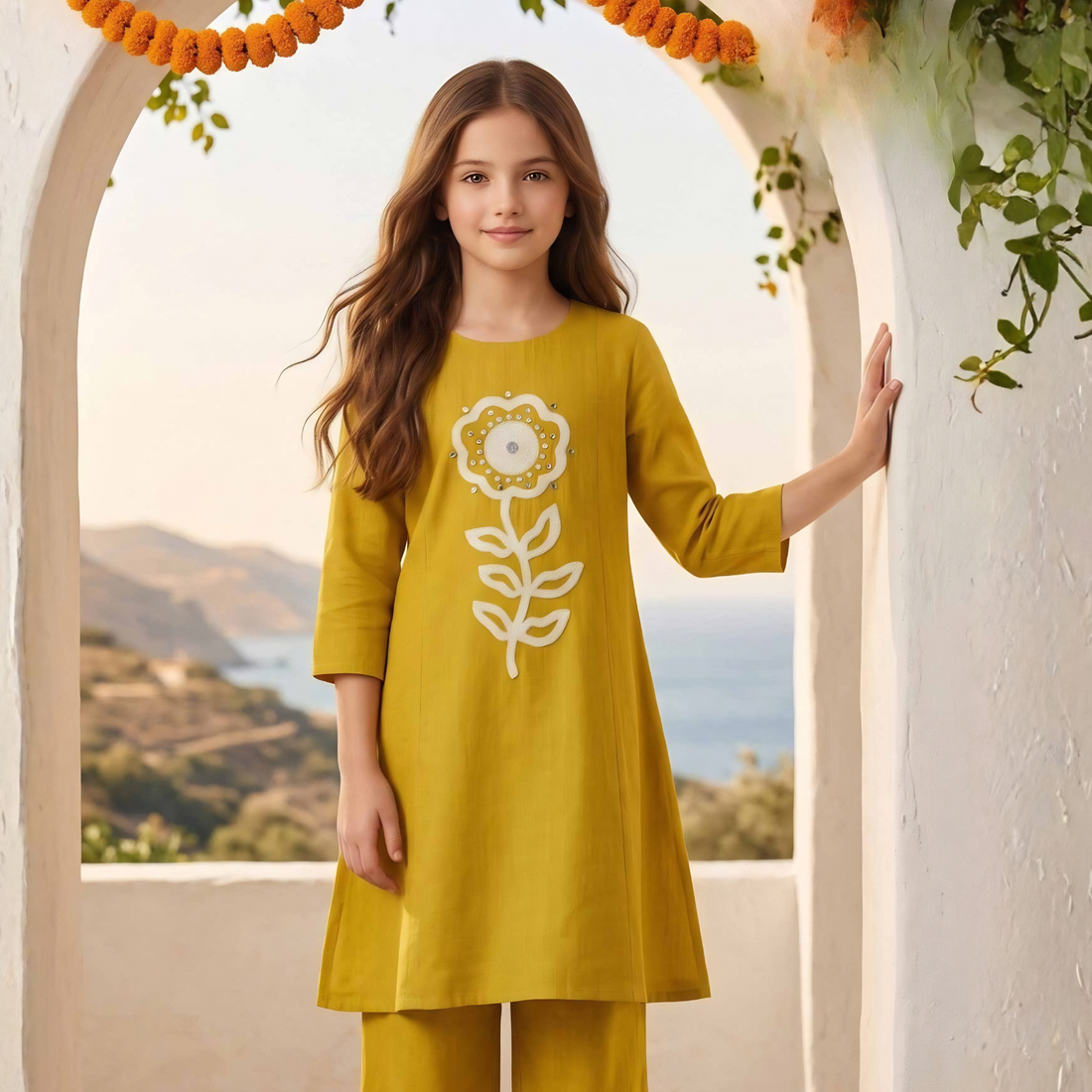 Girls Festive & Party Kurta and Palazzo Set