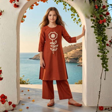 Girls Festive & Party Kurta and Palazzo Set