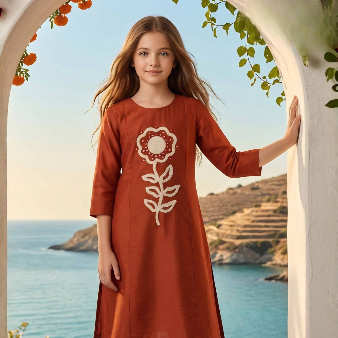 Girls Festive & Party Kurta and Palazzo Set