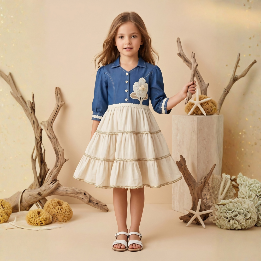 Girls Cute Fashionable Festive Stylish Frock