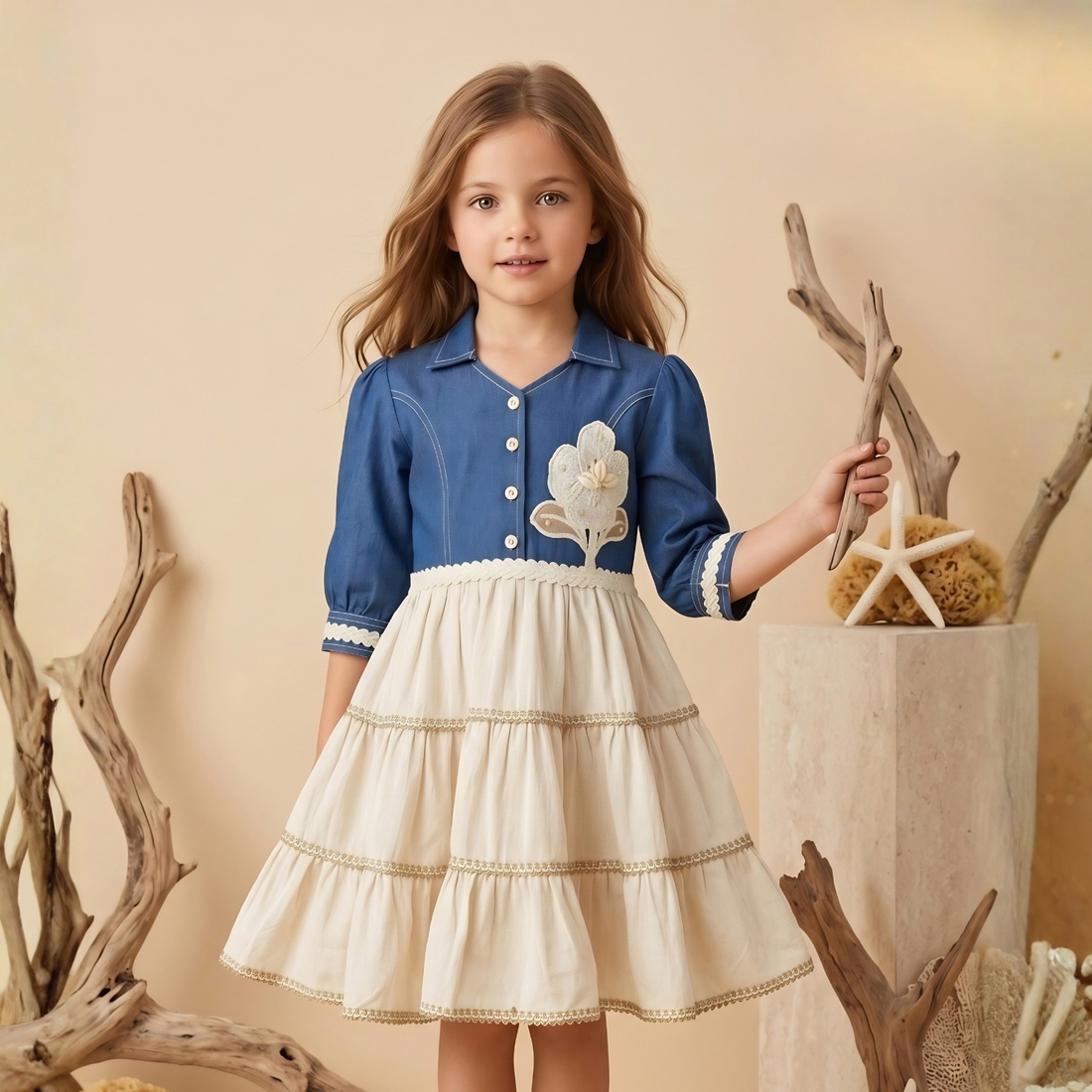 Girls Cute Fashionable Festive Stylish Frock
