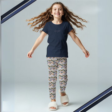 Blue Pure Cotton Printed Night Suit