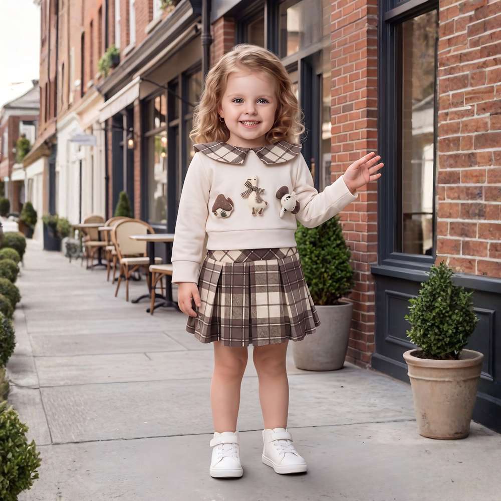 Trendy Kids Girls Skirt Top Set