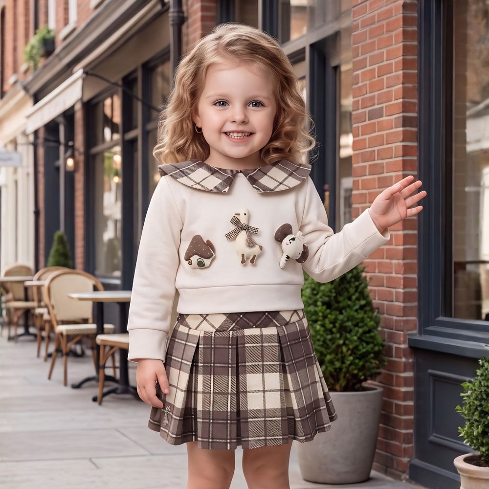 Trendy Kids Girls Skirt Top Set
