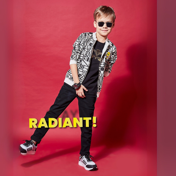 Zipper Black Boys Printed Jacket, Full Sleeves