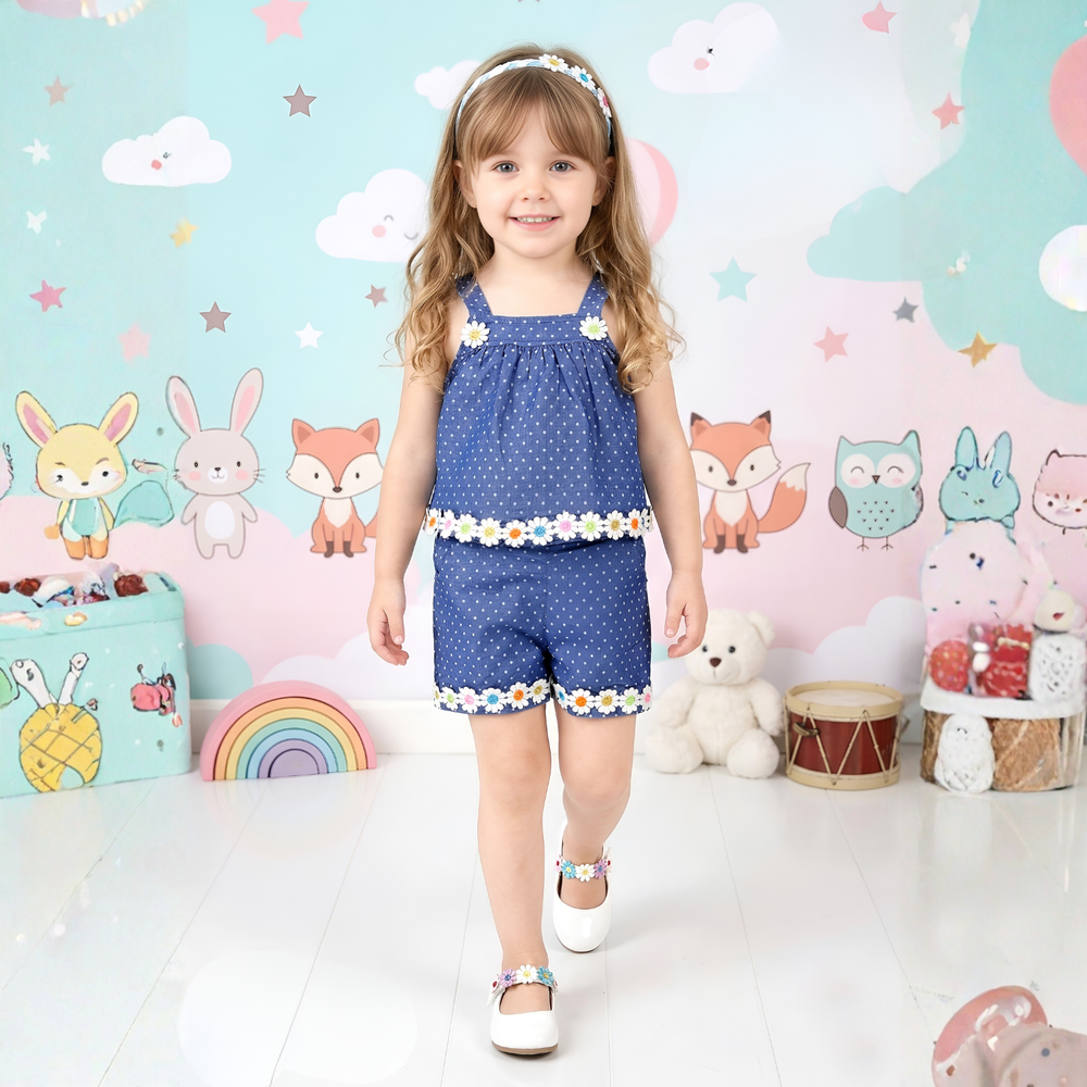 Trendy Baby Girl Top and Shorts Set