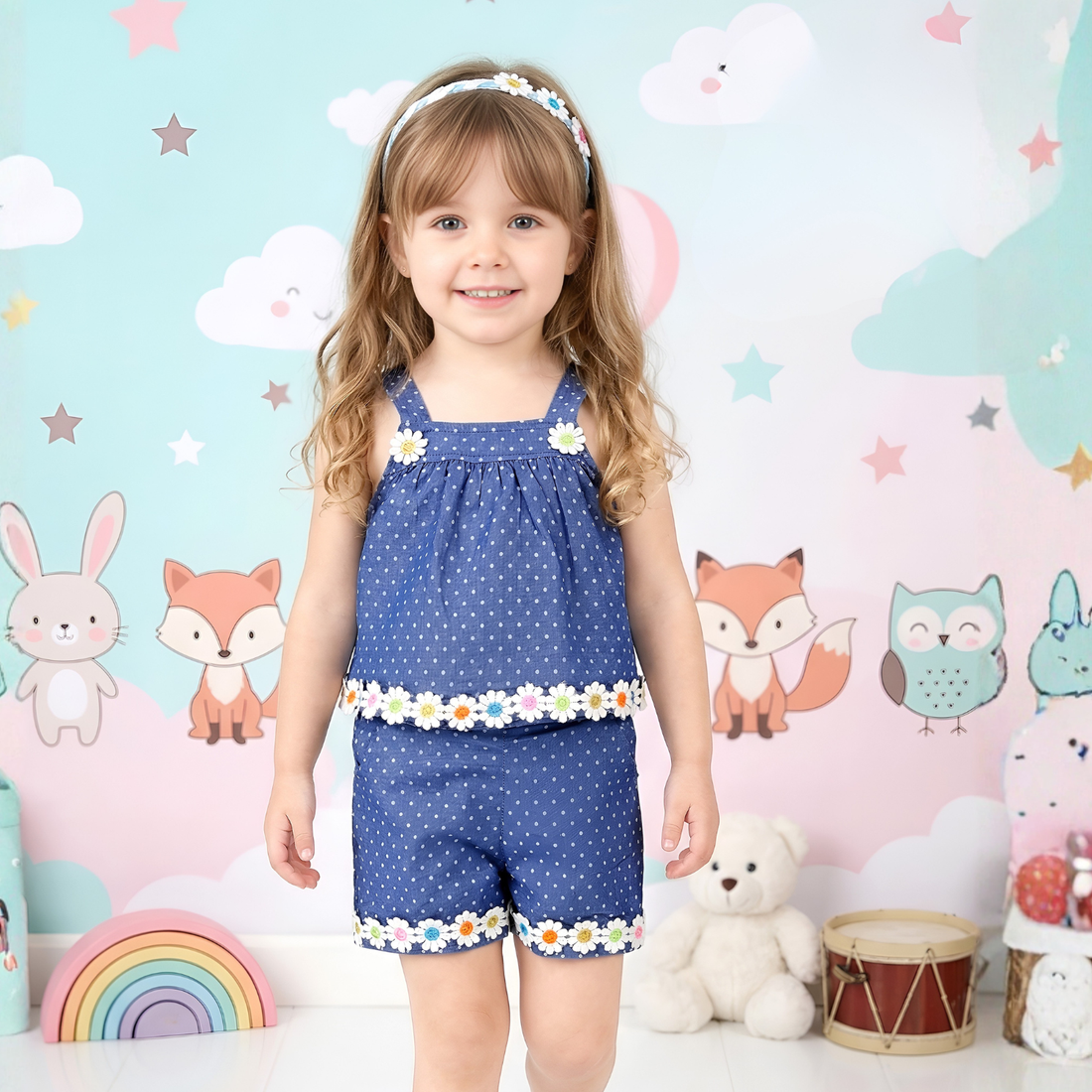 Trendy Baby Girl Top and Shorts Set