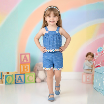 Trendy Baby Girl Top and Shorts Set