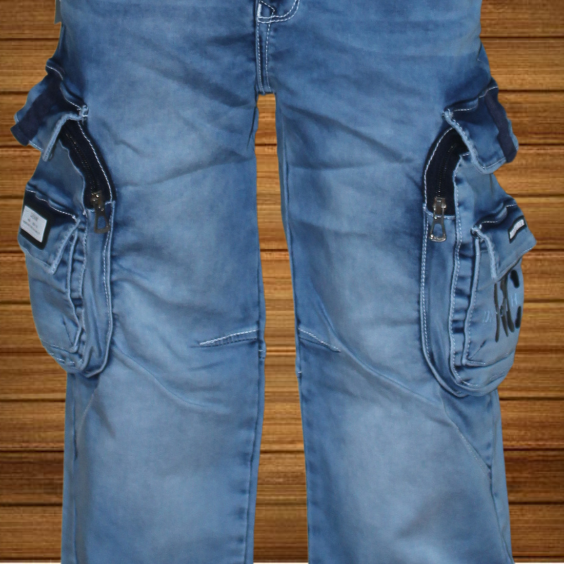 Light Blue washed cargo jeans