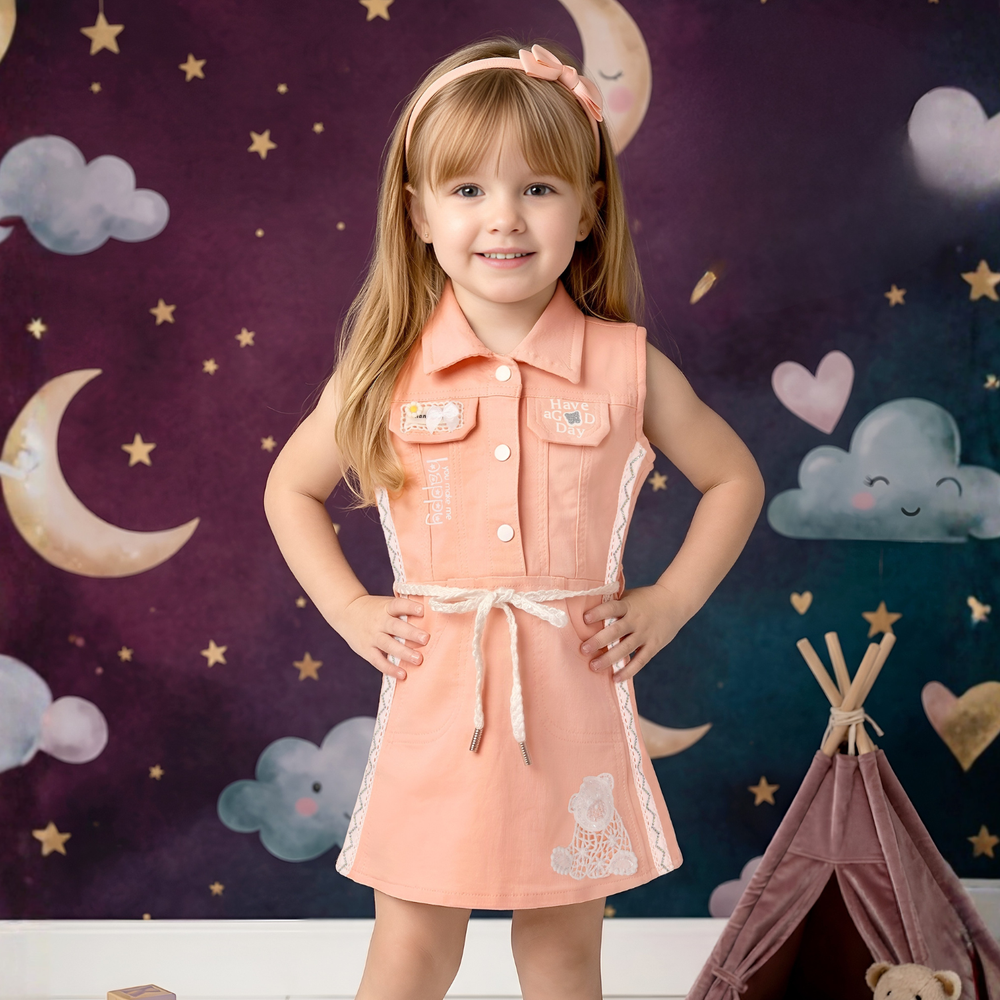 Girls Cute Fashionable Knee Length Frock