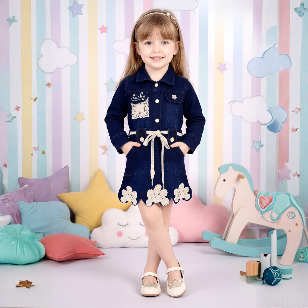 Stylish Baby Girl Denim Frock