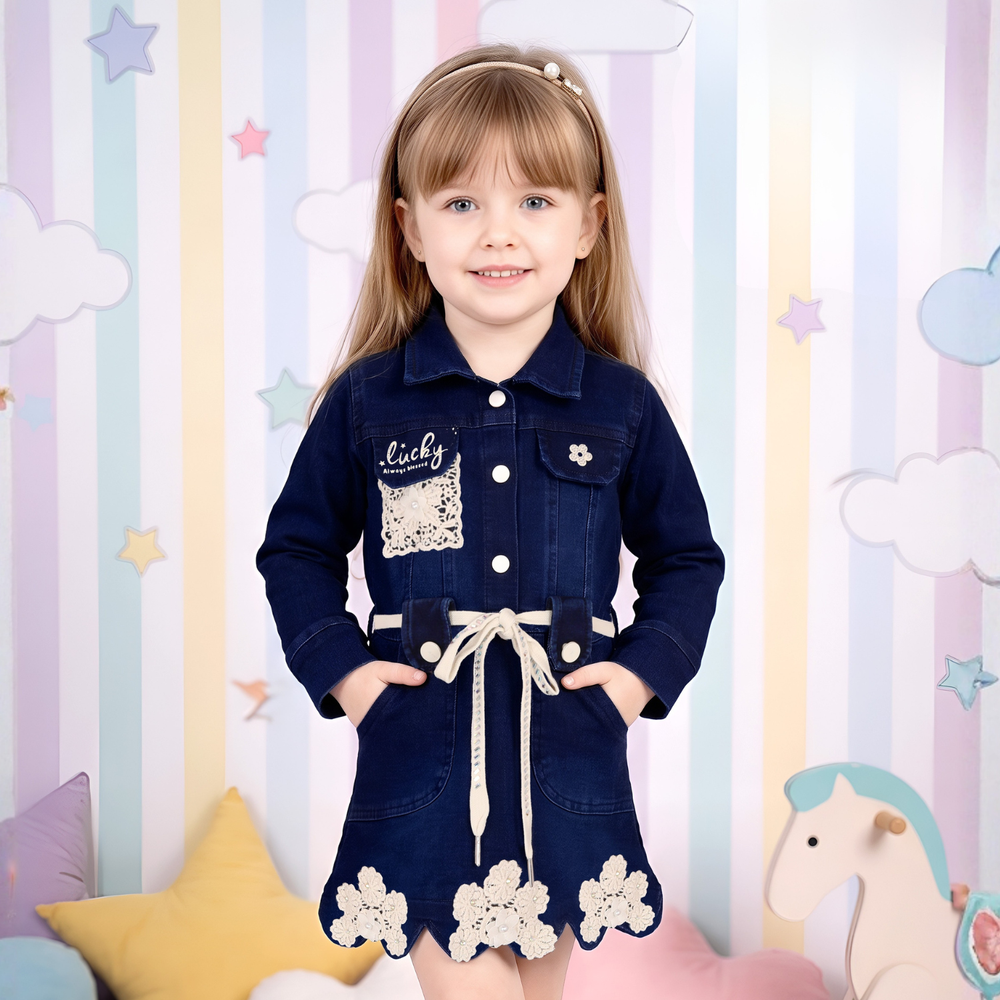 Stylish Baby Girl Denim Frock