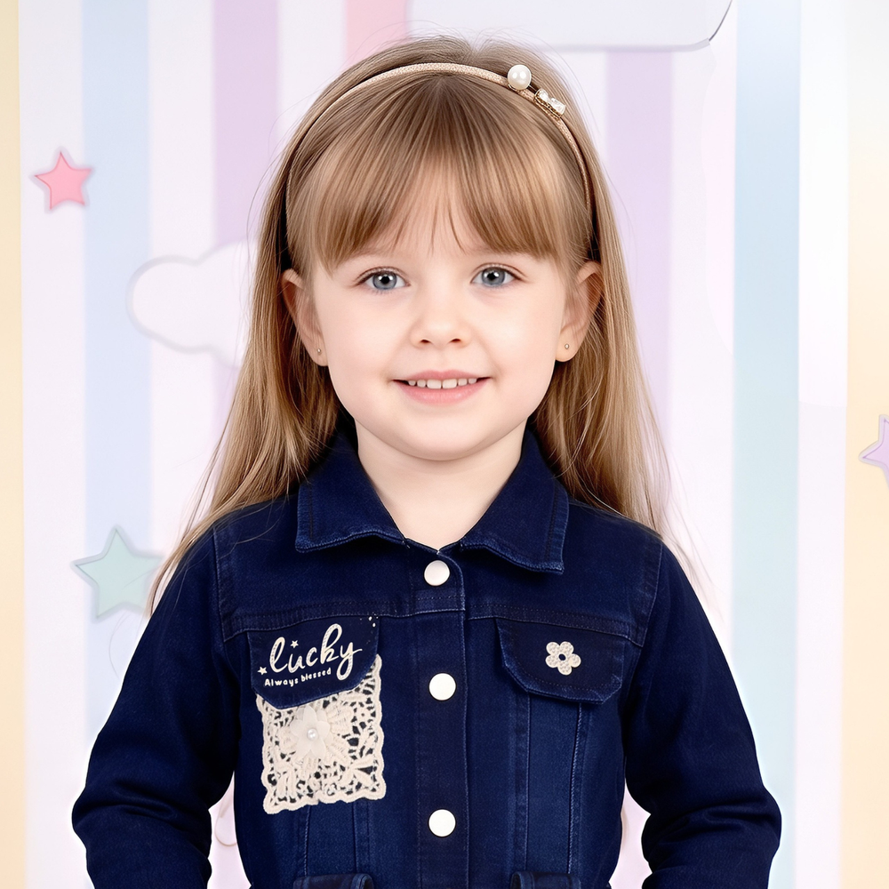 Stylish Baby Girl Denim Frock