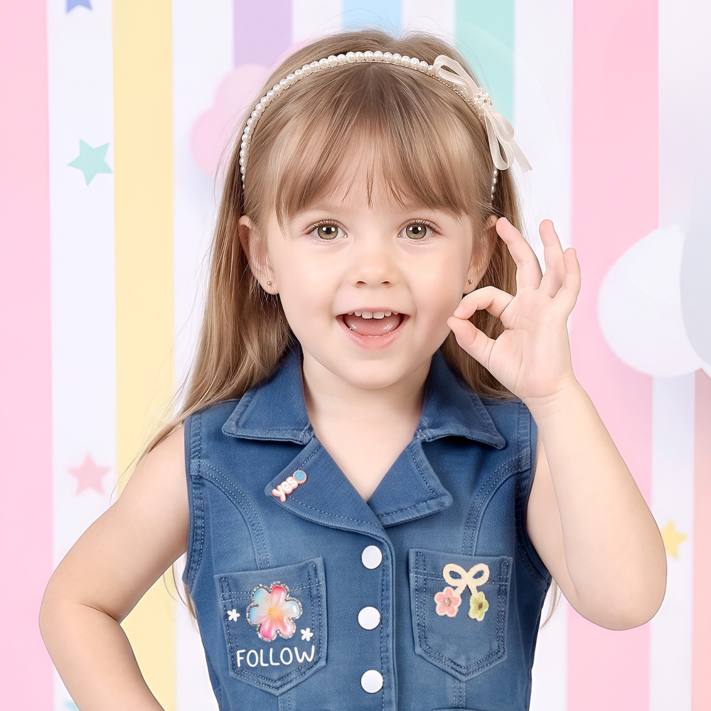 Girls Light Blue A-Line Knee-Length Frock