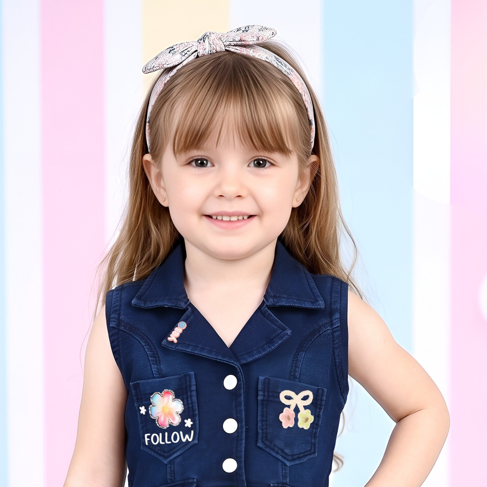Girls Blue A-Line Knee-Length Frock