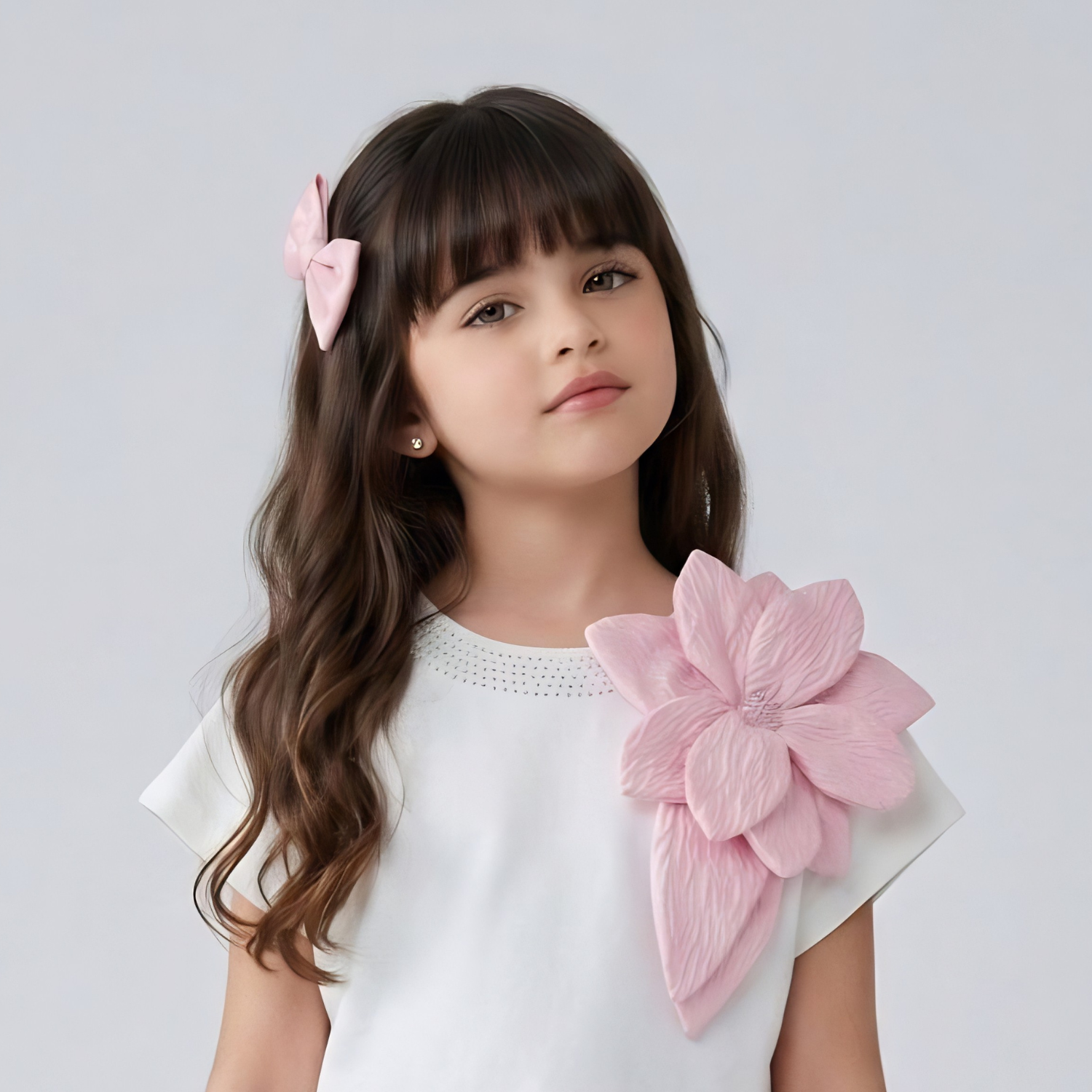 Girls pink and white palazzo set detail