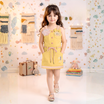 Cute Baby Girl yellow Frock