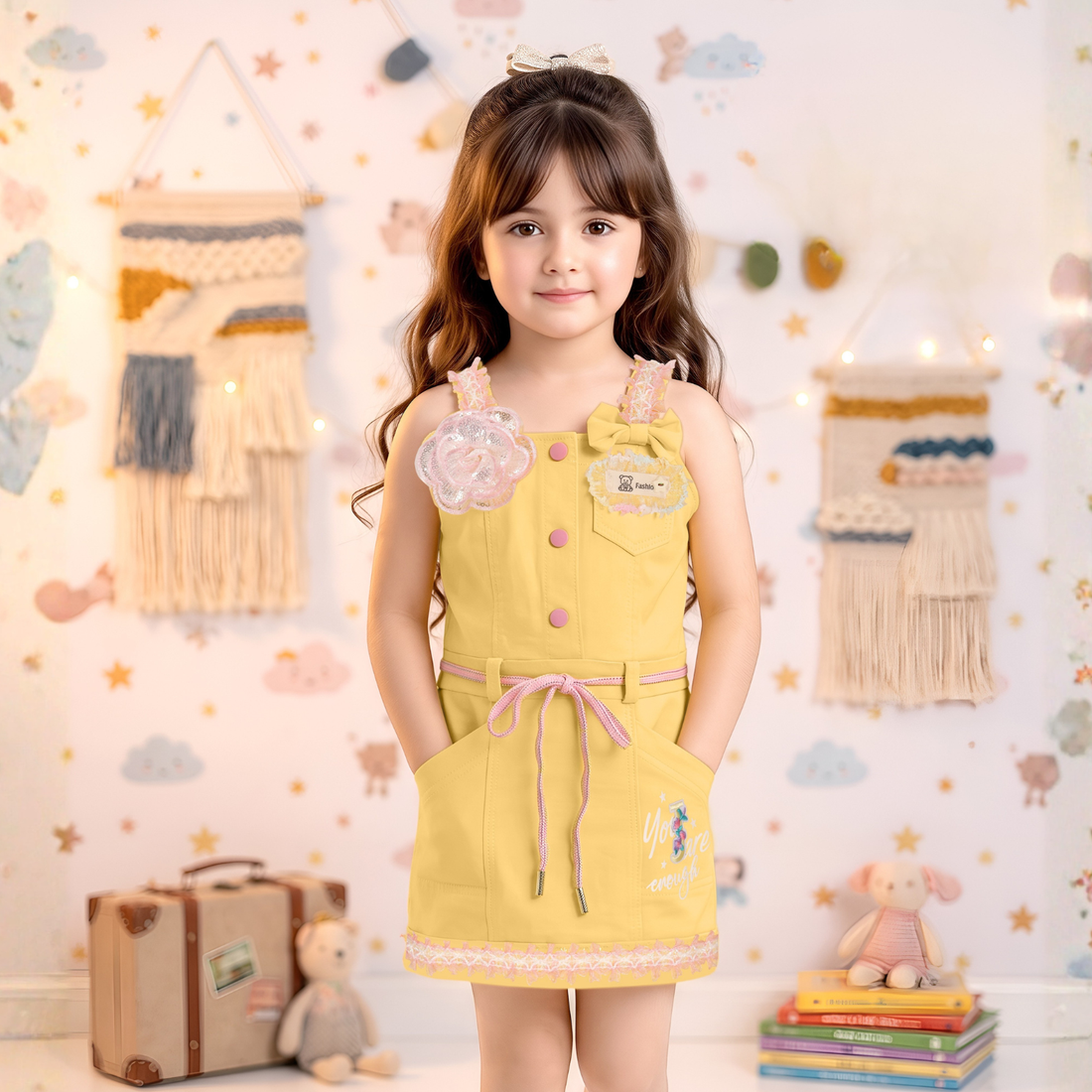 Cute Baby Girl yellow Frock