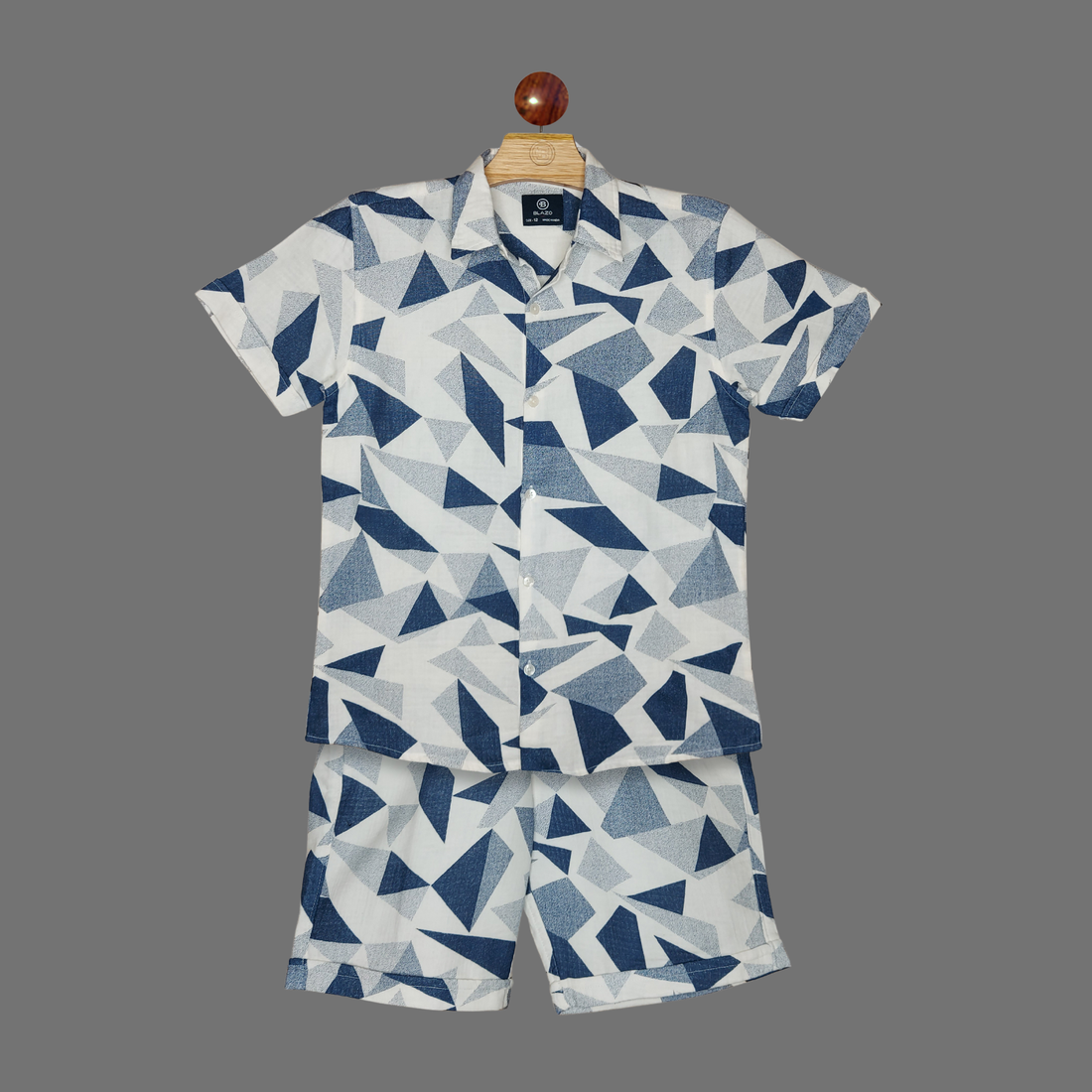 Digital Printed Stitched Half Sleeve Solid Co-Ord Set