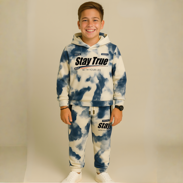Boys Blue Stylish Printed Cord Set