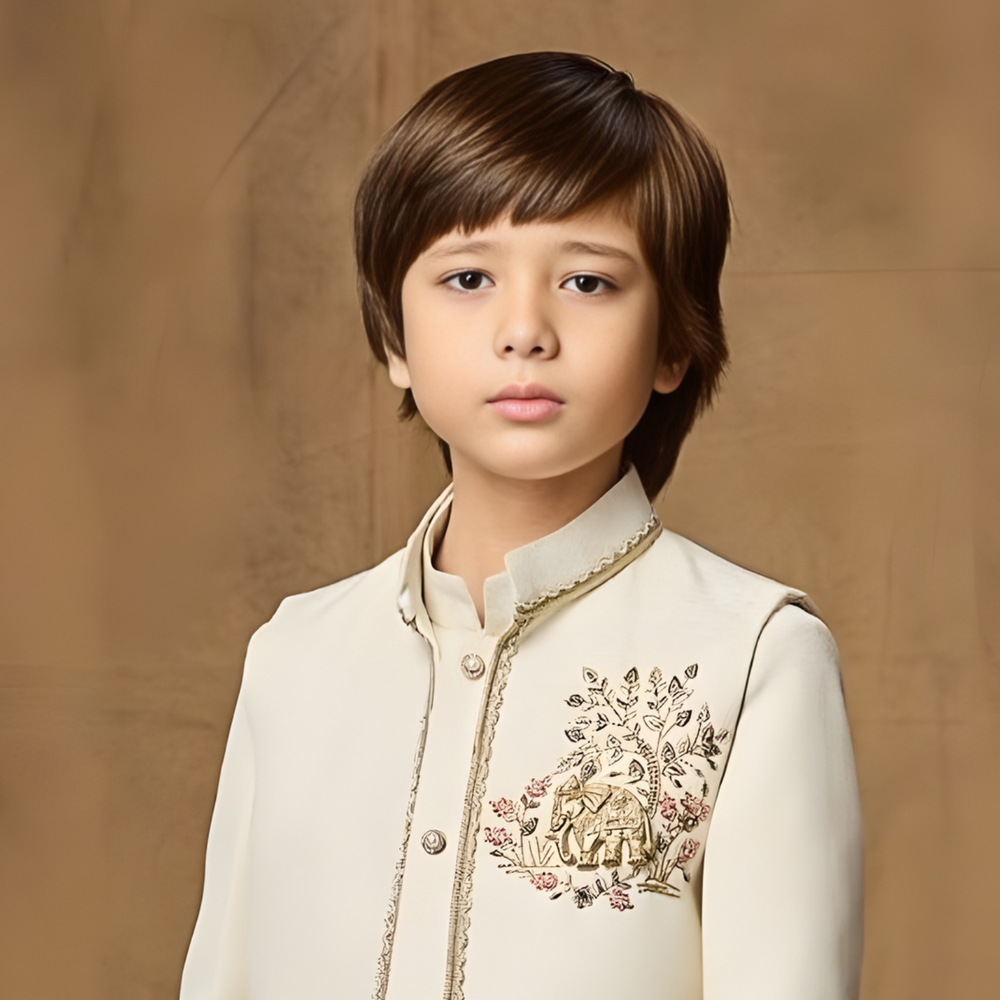 Classic Ethnic Indo-Western Sherwani Style Suit For Boys