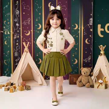 Baby Girls Western Stylish Top & Skirt Set