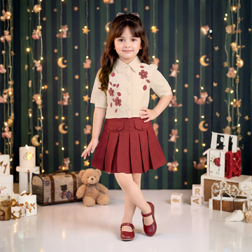 Baby Girls Western Stylish Top & Skirt Set