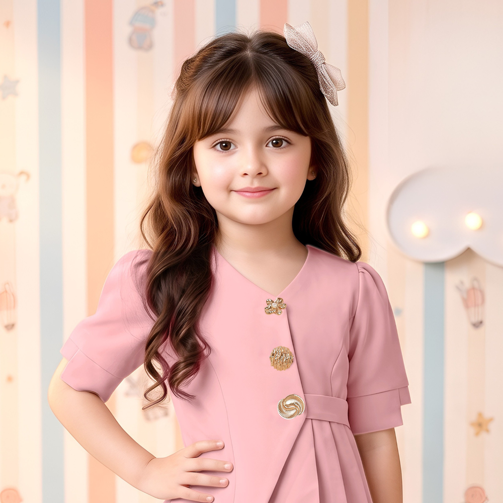 Trendy Girls Pink Co Ord Set