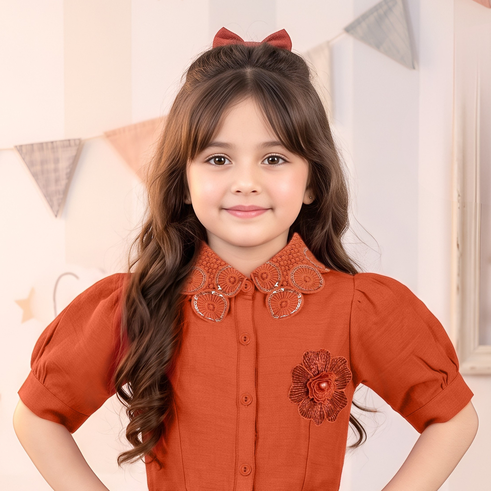 Girls Floral Top with Palazzo Pant Co-Ord Set