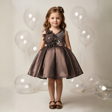 Stylish Kids Coffee Party Wear Frock