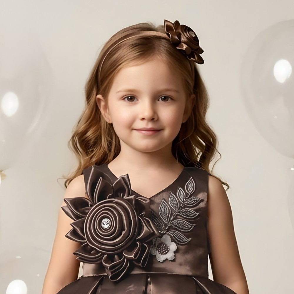 Stylish Kids Coffee Party Wear Frock