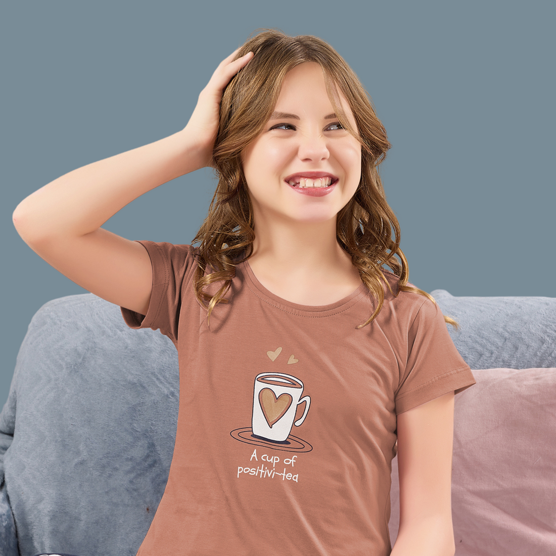 Girls Brown Night Suit