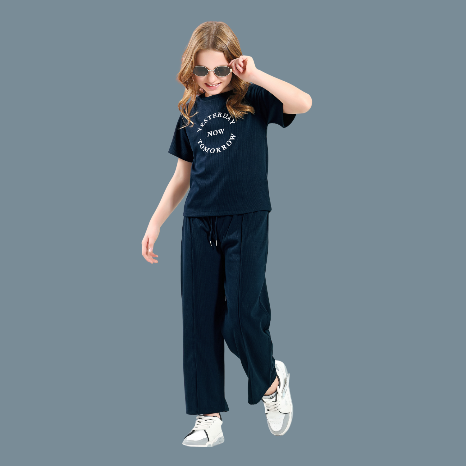 Blue Colour Girls Night Suit
