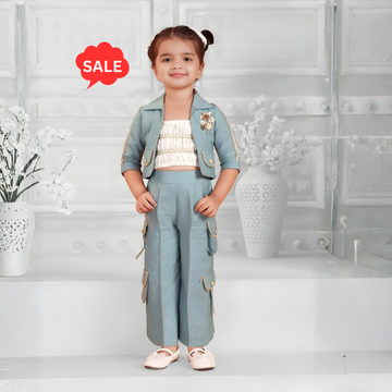 Trendy Green Pant Set For Girls (Extra 10% OFF @ Checkout)