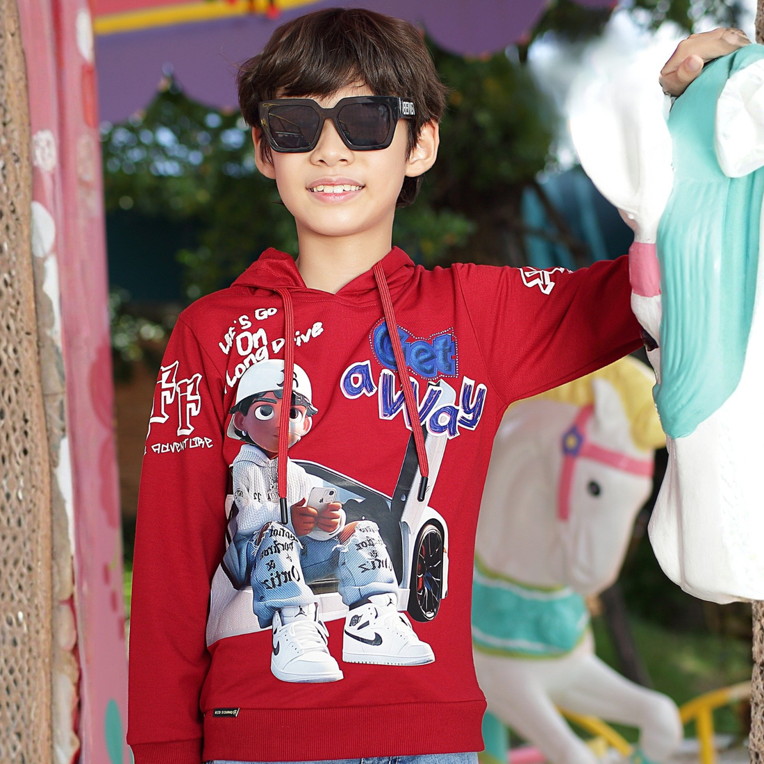 Stylish Full-Sleeves Hoodie T-shirt For boys