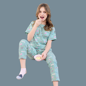 Blue Girls Night Suit